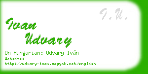 ivan udvary business card