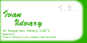 ivan udvary business card